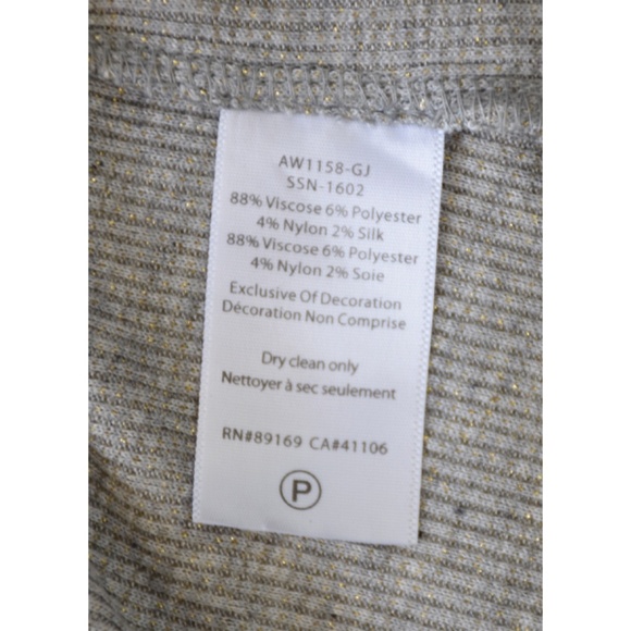 ATM WOMEN NWT $245 SPARKLE WRESTLER HENLEY GREY/GOLD TANK. SIZE S - Picture 11 of 11